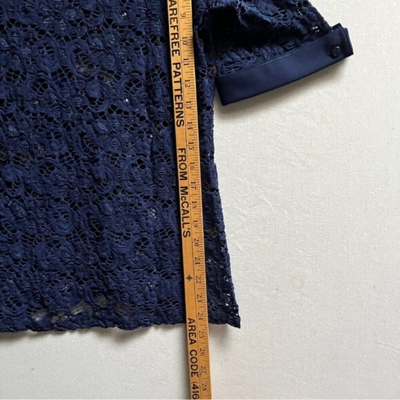 NWT Anne Fontaine Judith Short Sleeve Lace Button Up 3/4 Poplin Sleeve Blouse - Picture 8 of 10